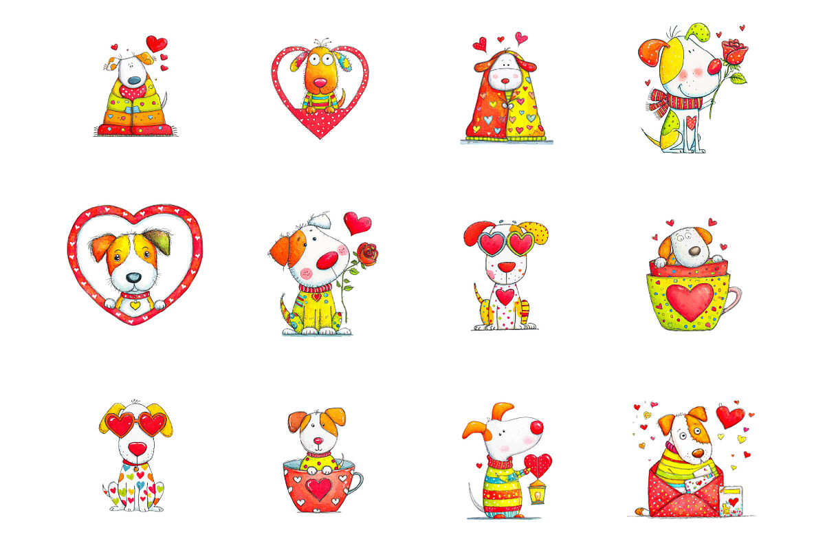 Whimsical Valentines Day Dogs, a Graphic by CitraGraphics (Photo 3 of 4)