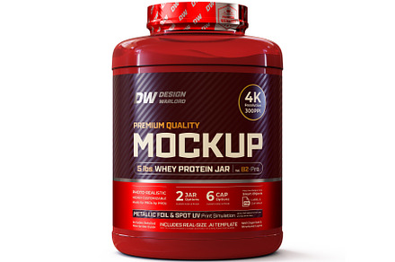 5 lbs Whey Protein Jar Mockup B2-Pro