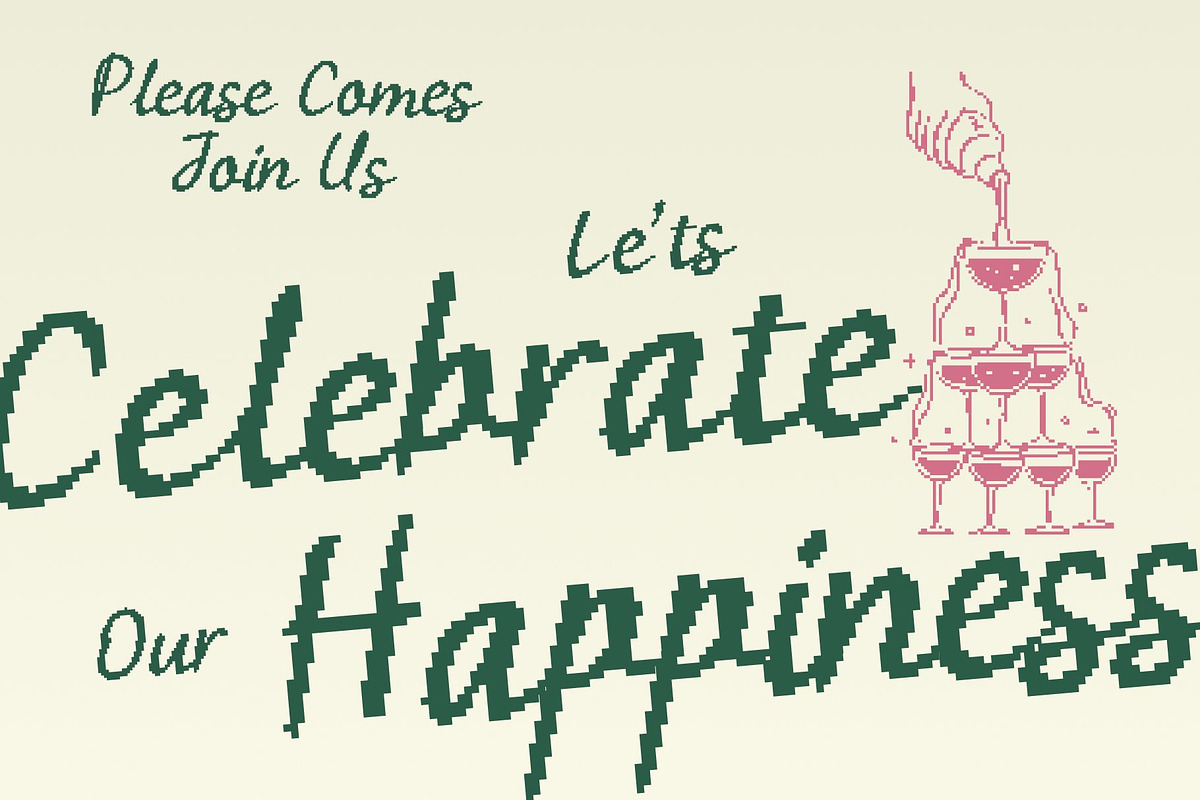 CS Ricotta Pixel, a Script Font by Craft Supply Co. (Photo 6 of 8)