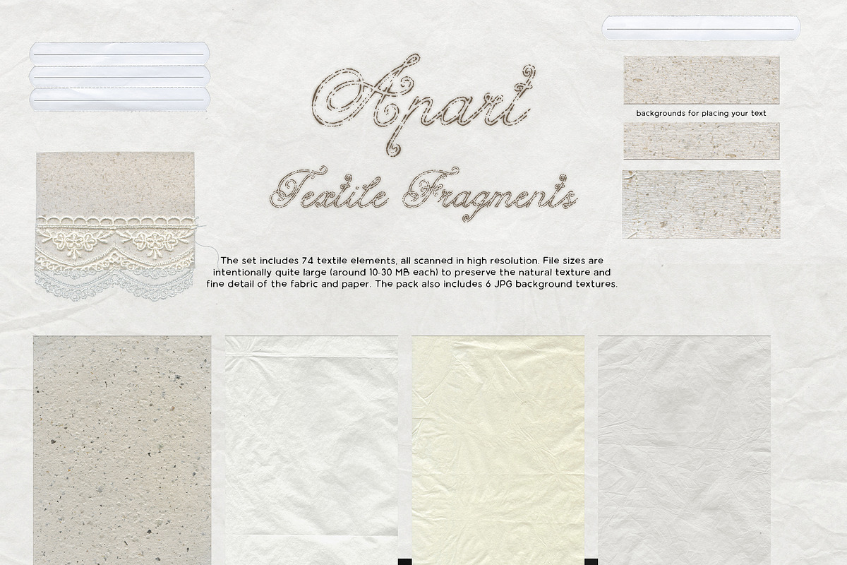 Textile, Lace & Paper Fragments, an Object Graphic by Purple (Photo 11 of 14)