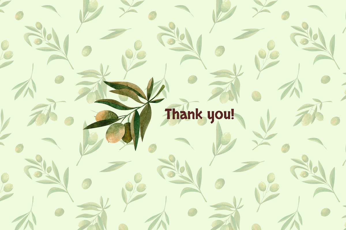 Watercolor Olives pattern collection, a Pattern Graphic by Lagniappe Art (Photo 13 of 13)