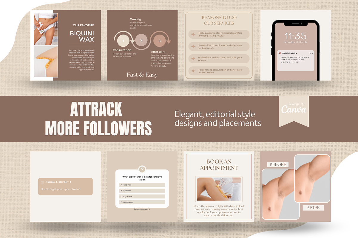 Waxing Instagram, Hair Removal, a Social Media Template by EliteMatidi (Photo 4 of 8)