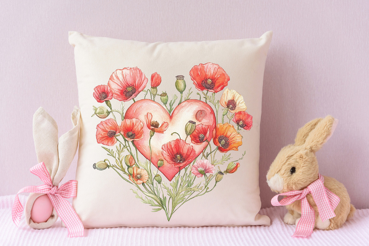 Poppy Mother's Day Watercolor Png, an Illustration by RobertsArt (Photo 7 of 7)