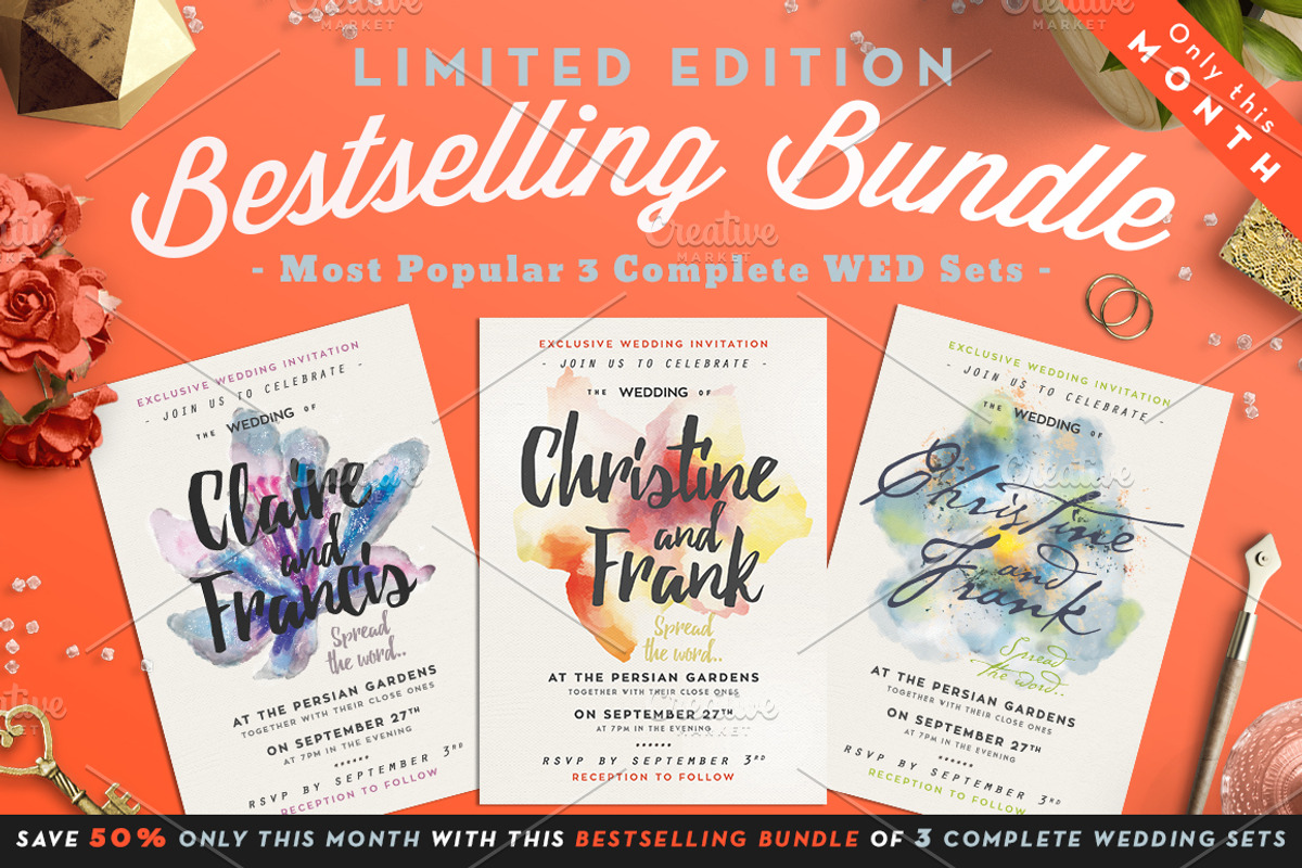 Bestselling Bundle II -40%, an Invitation Template by The Wedding Shop (Photo 1 of 10)