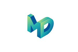 Modern 3D MD Letter Logo Design, a Branding & Logo Template by brandphant