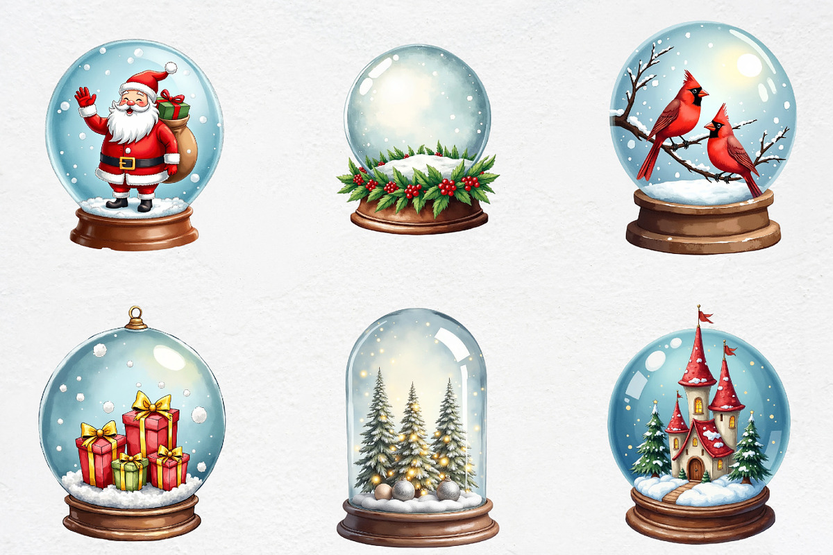 Christmas Snow Globe Sublimation Cli, an Illustration by CrexoraLab (Photo 2 of 5)