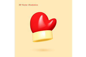 3D vector illustration of a red, an Object Illustration by Liudmyla Matviiets