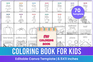 Coloring Book For Kids Canva Kdp, a Stationery Template by Mustafiz