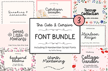 Cute & Cursive Font Bundle 3