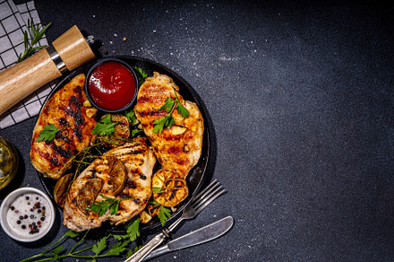 Grilled roasted chicken fillet, a Food & Drink Photo by Rimma