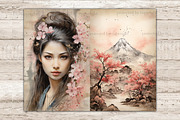 Cherry Blossom Junk Journal Pages, a Person Illustration by GlamArtZhanna (Thumbnail 10 of 10)