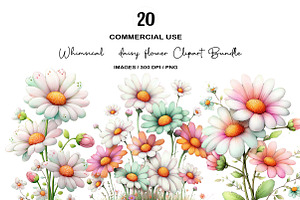 Whimsical daisy flower Clipart Bun, an Illustration by Designworld