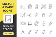 Creative Drawing Tools Icon Set, an Outline Icon by Grand Design (Thumbnail 1 of 3)