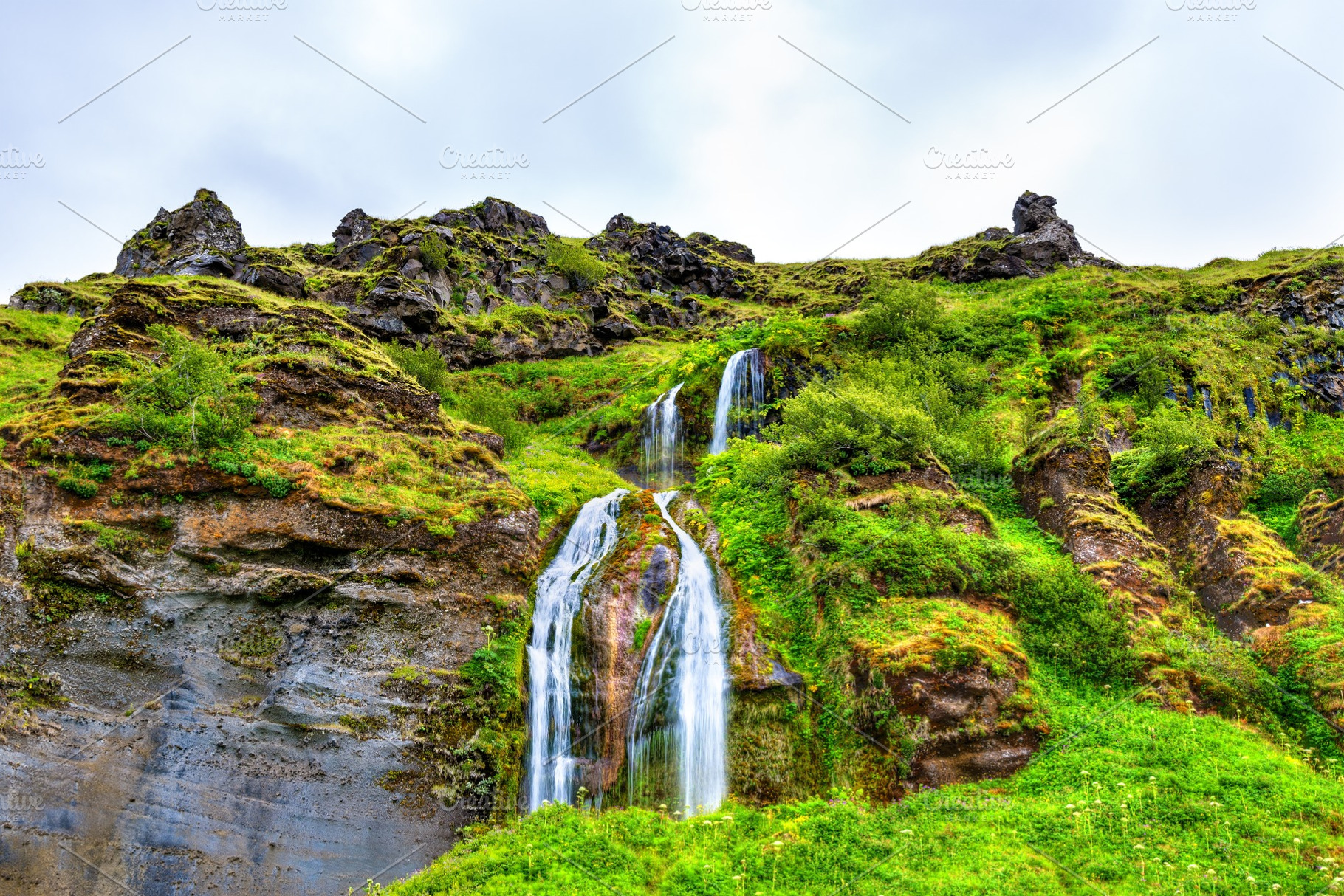 Small waterfalls near seljalandsfoss iceland featuring iceland, a Nature Photo by Leonid Andronov