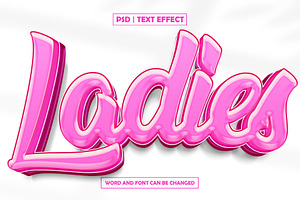 Ladies Elegant Pink Text Effect