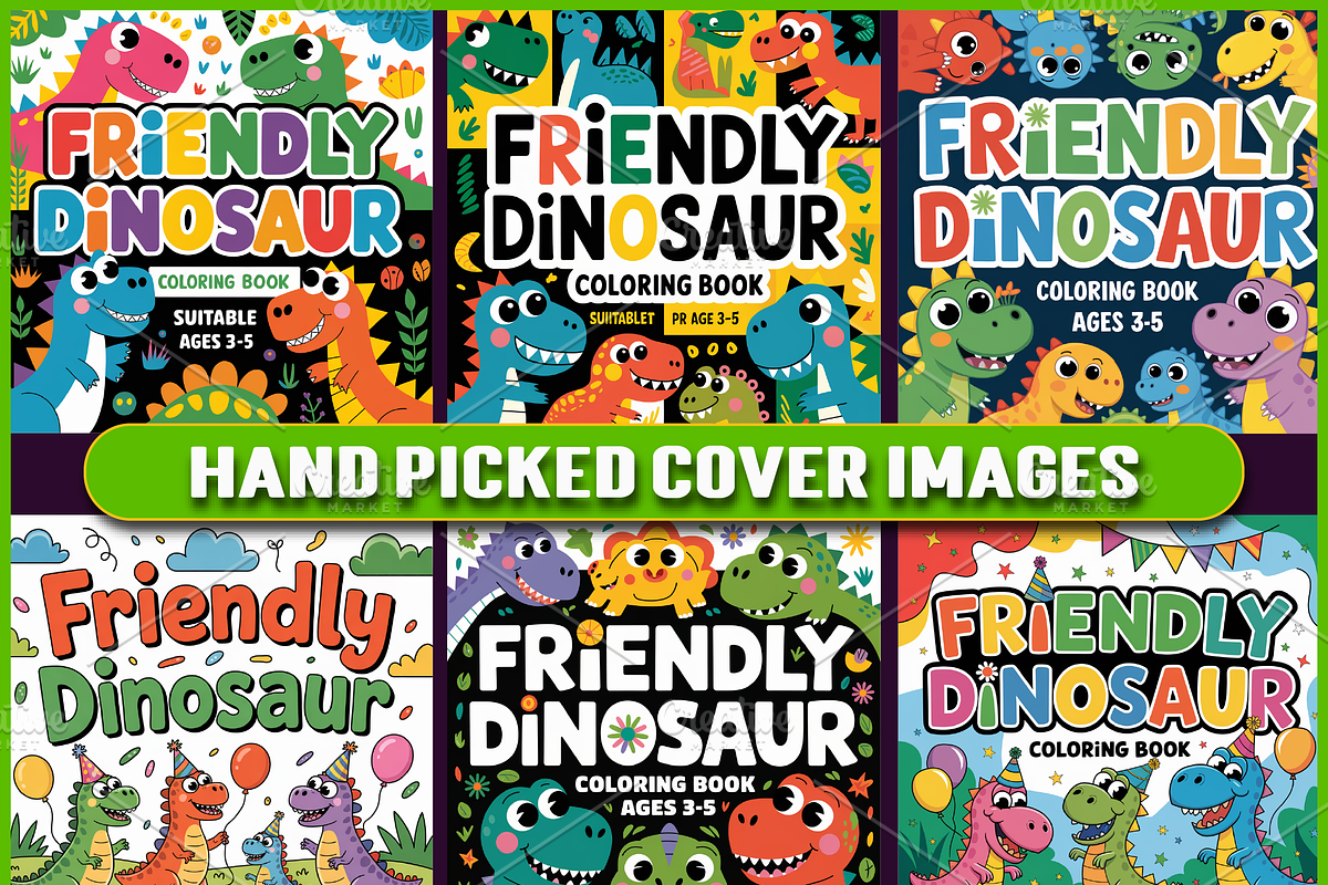 Friendly Dinosaur Coloring Book, an Animal Illustration by Ink Gallery (Photo 3 of 5)