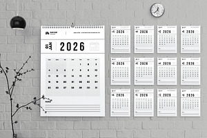 2026 Wall Calendar Template Design, a Stationery Template by MightyDesign