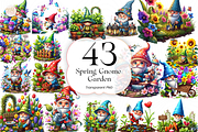 Spring Gnome Garden PNG Clipart Cute, an Object Illustration by KennedyStudio (Thumbnail 1 of 5)