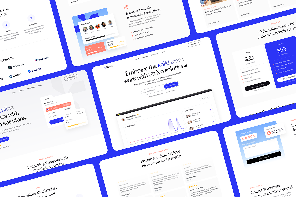Strivo: Multi-Layout SaaS Figma, an UI Kit Template by FinestDevs (Photo 4 of 4)