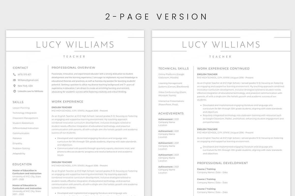 ATS Resume Template | Minimalist CV, a Resume Template by MondaySpark (Photo 4 of 8)