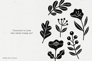 Plants Ink Rubber Stamp Graphics