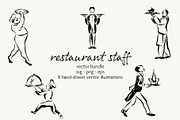 Restaurant Staff Vector Bundle, a Person Illustration by Little Gremlin (Thumbnail 1 of 8)