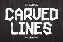 Carved Lines Wooden Font