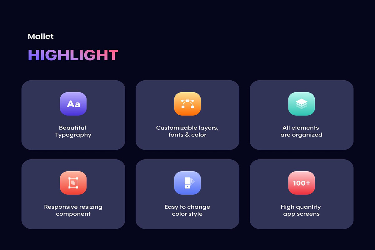 Mallet - Light mode & Dark mode UI, an UI Kit Template by Lumina_ui_ux202 (Photo 2 of 6)
