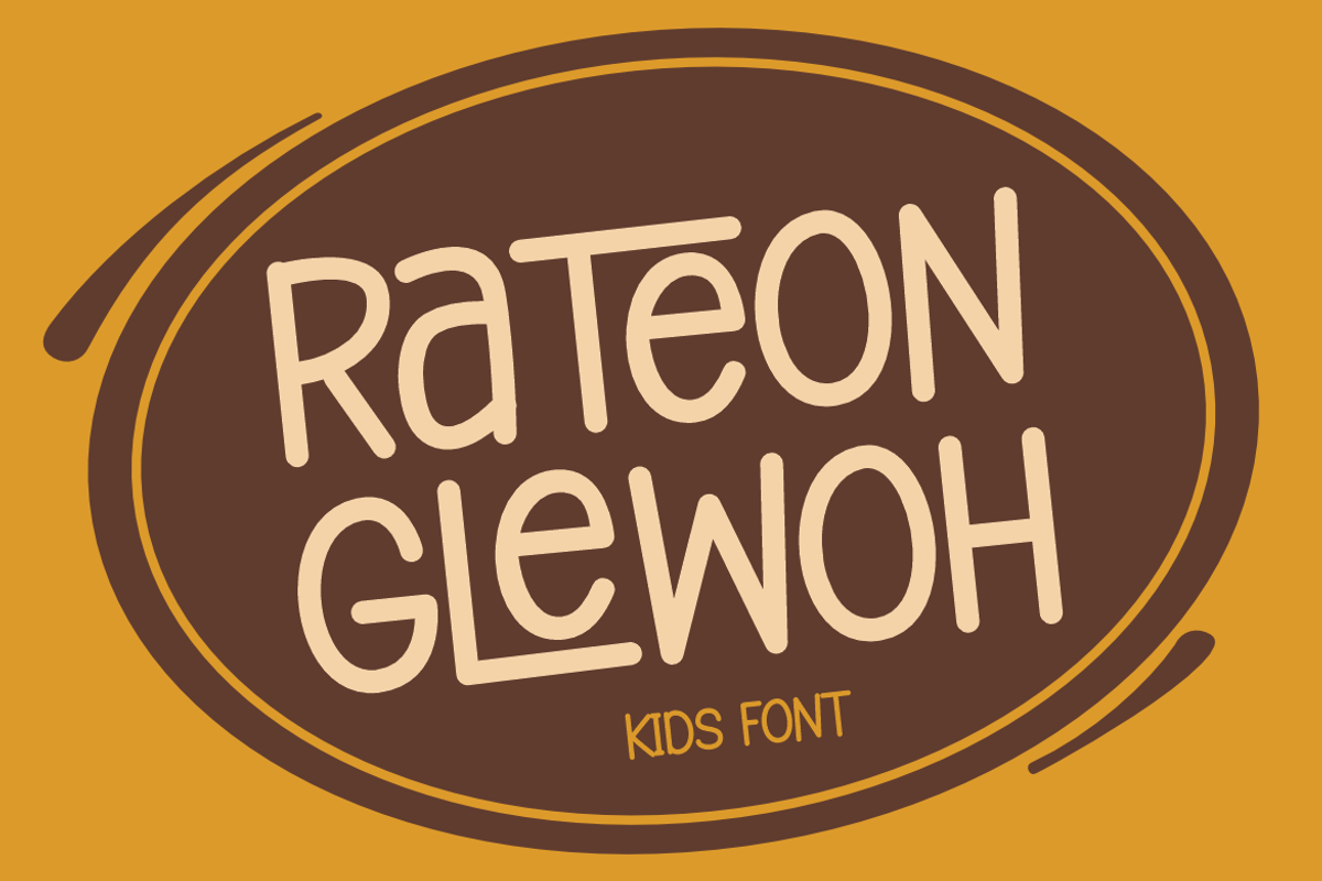 Rateon Glewoh - Kids & Funny Font, a Sans Serif Font by Iqsiart Studio (Photo 1 of 7)