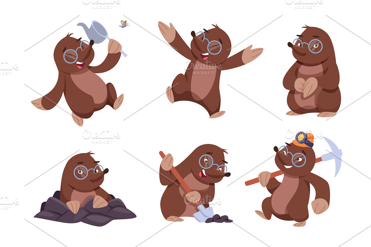 Mole animal. Cartoon mascot wild, an Animal Illustration by Onyx