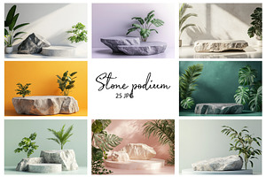 Natural Stone Podium Scene, a Background Photo by Nebbia