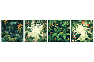 Jungle background. Tropical green, an Object Illustration by Valerie Bodnar