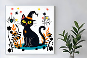 Halloween Cat in the Meadow, an Animal Illustration by Sharon Schwalbe (Thumbnail 3 of 5)