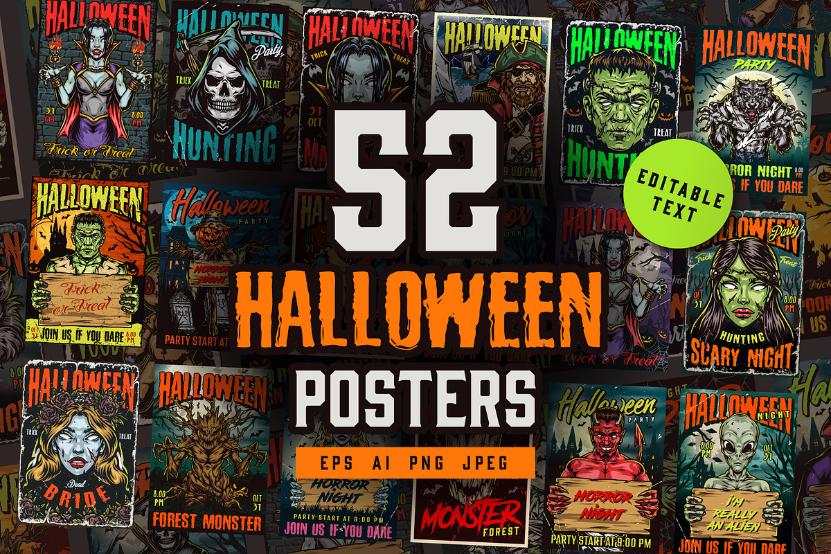 Spooky Halloween Poster Collection, a Poster Template by DGIM studio (Photo 1 of 7)