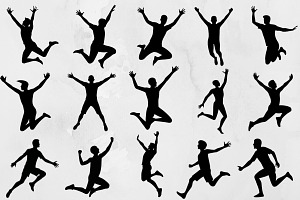 Jump People Silhouette SVG, a Person Illustration by newminddesign