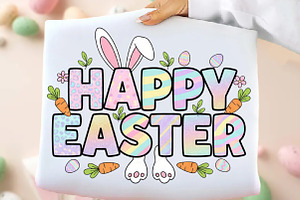 Happy Easter Bunny Png, an Illustration by DreamArtGraphic