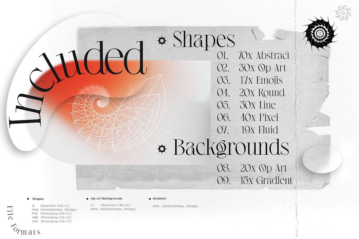 Shapes and Backgrounds Pack, an Object Graphic by Inartflow (Photo 2 of 16)