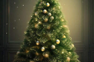 Christmas tree AI generated, a Photo by WorldOfPhotos