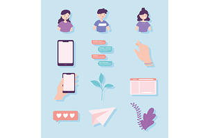icons people chatting, a Technology Illustration by studiogstock