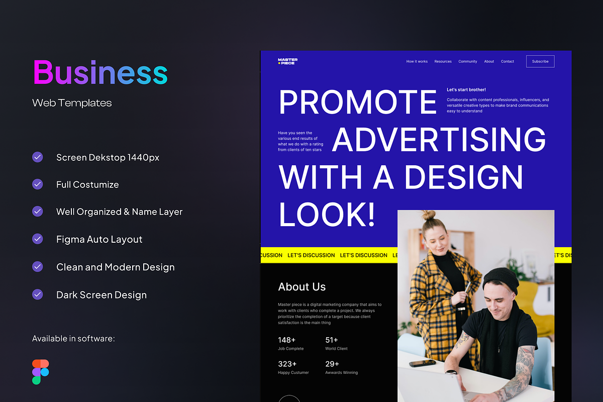 Master Piece - Business Landing Page, a Landing Page Template by SundayWorkTeam (Photo 1 of 3)