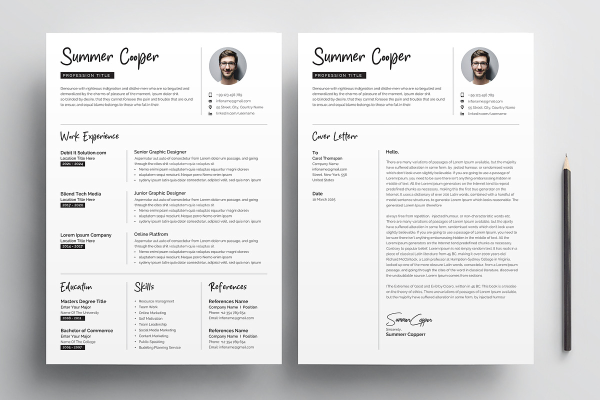Resume/CV, a Resume Template by Creatune (Photo 2 of 3)