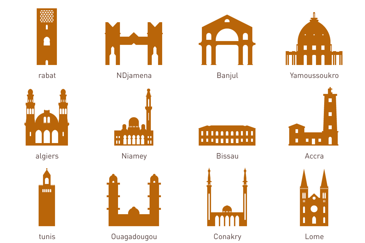 African Capital Landmarks, an Illustration by Jozsef Balazs-Hegedus (Photo 2 of 4)