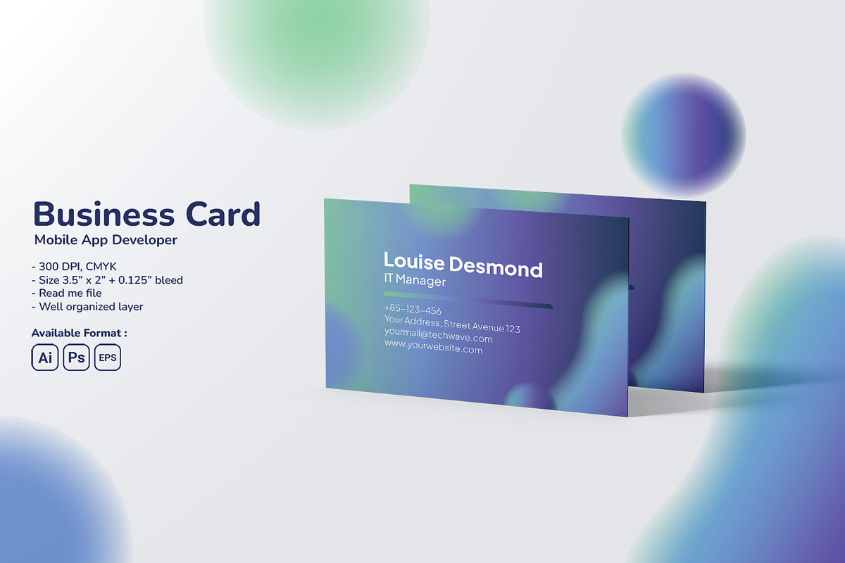 Mobile App Developer Business Card, a Business Card Template by Fannan Studio (Photo 2 of 3)