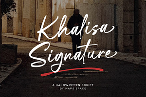 Khalisa Signature, a Script Font by Haps Space