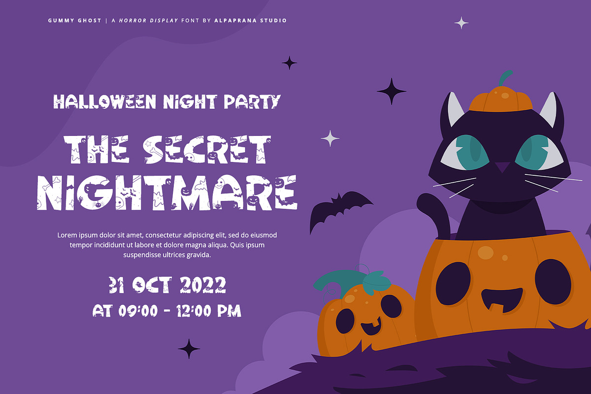 Gummy Ghost - Display Font, a Script Font by Alpaprana (Photo 5 of 10)