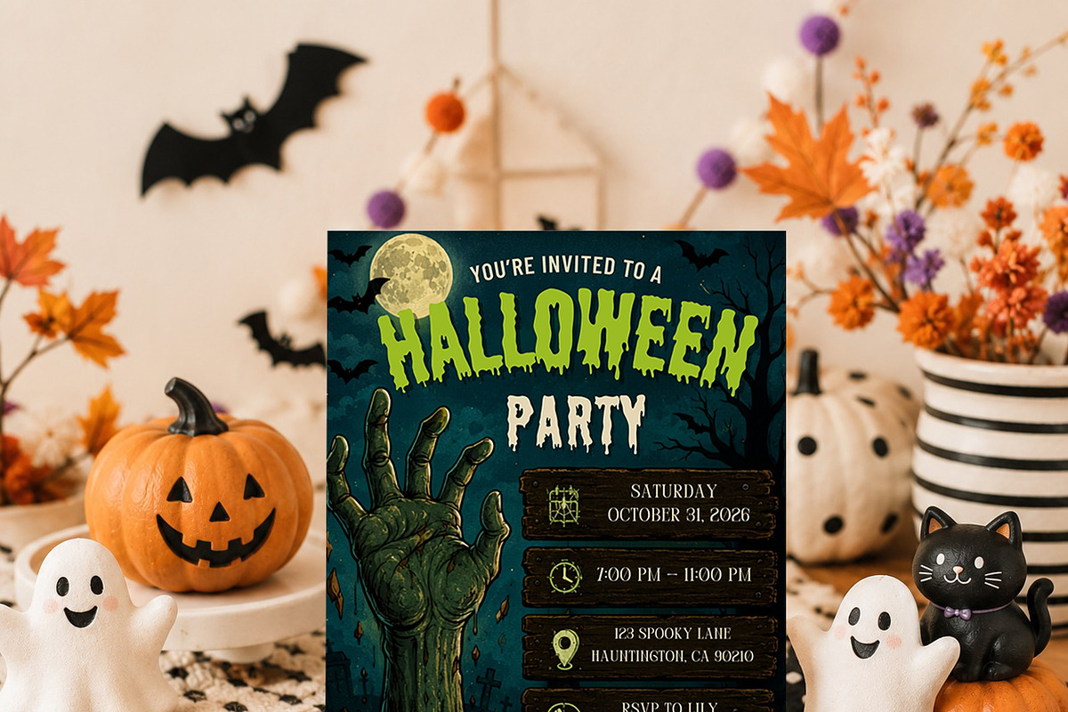 Haunted Halloween Party Invite, an Invitation Template by Arslan (Photo 3 of 5)