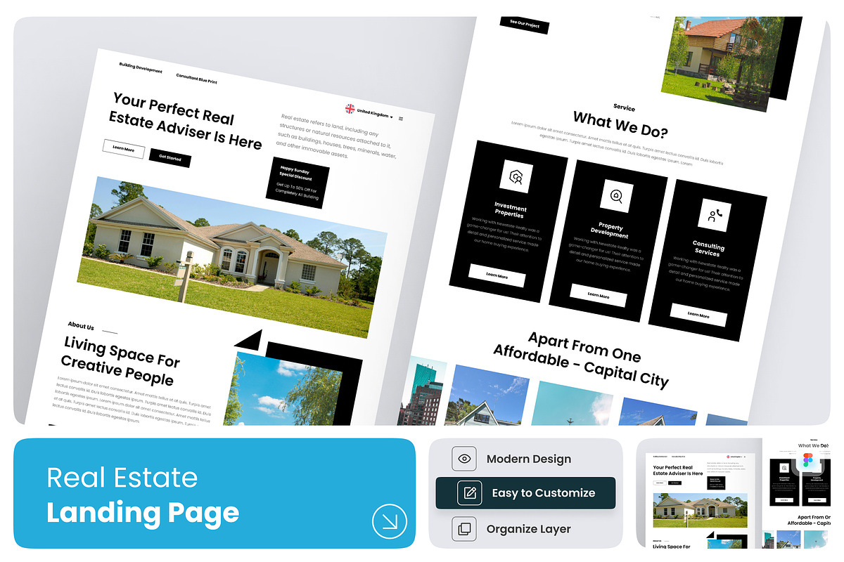 Bohofood- Real Estate Landing Page, a Landing Page Template by Annora Studio (Photo 1 of 5)