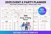 2025 Event & Party Planner For Canva, a Stationery Template by Shumaya (Thumbnail 1 of 6)
