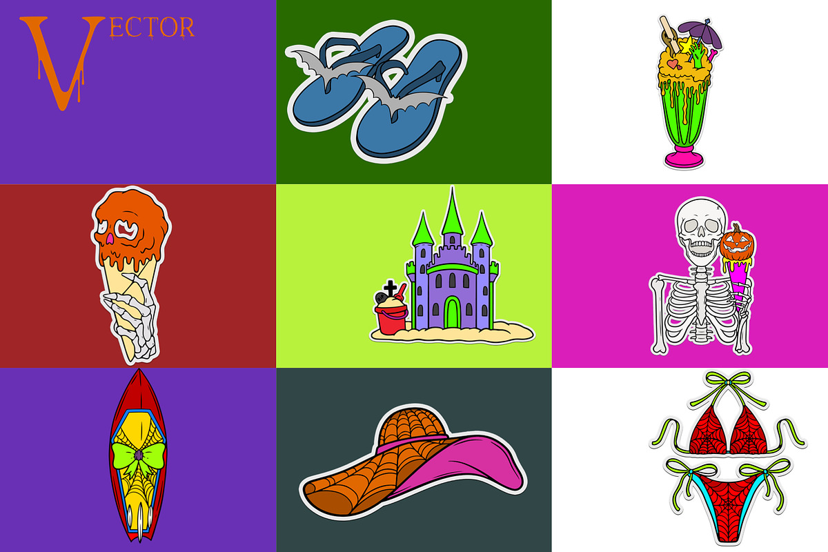 Summerween Hot Ghoul Vector Stickers, an Object Graphic by Jakayla Digital Co (Photo 4 of 7)