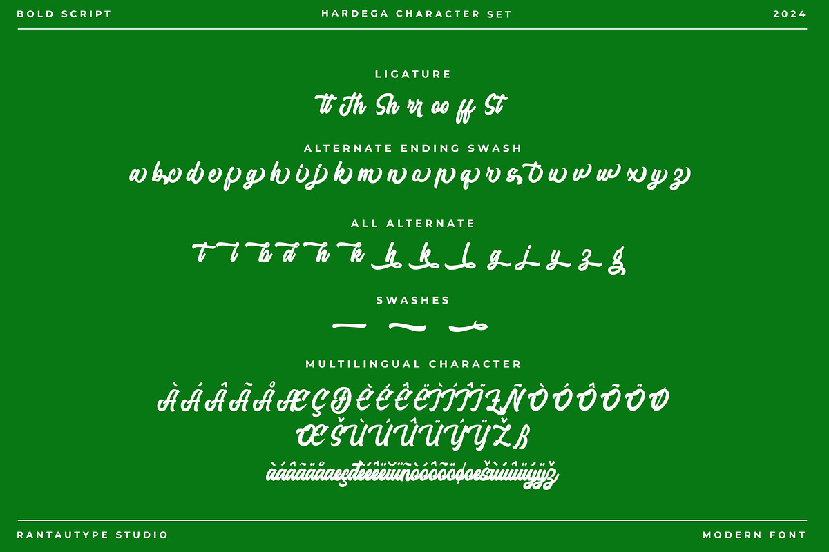 Hardega Bold Script Font, a Script Font by RantautypeStudio (Photo 17 of 17)